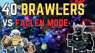 40 BRAWLERS VS FALLEN MODE! | TOWER DEFENSE SIMULATOR TDS