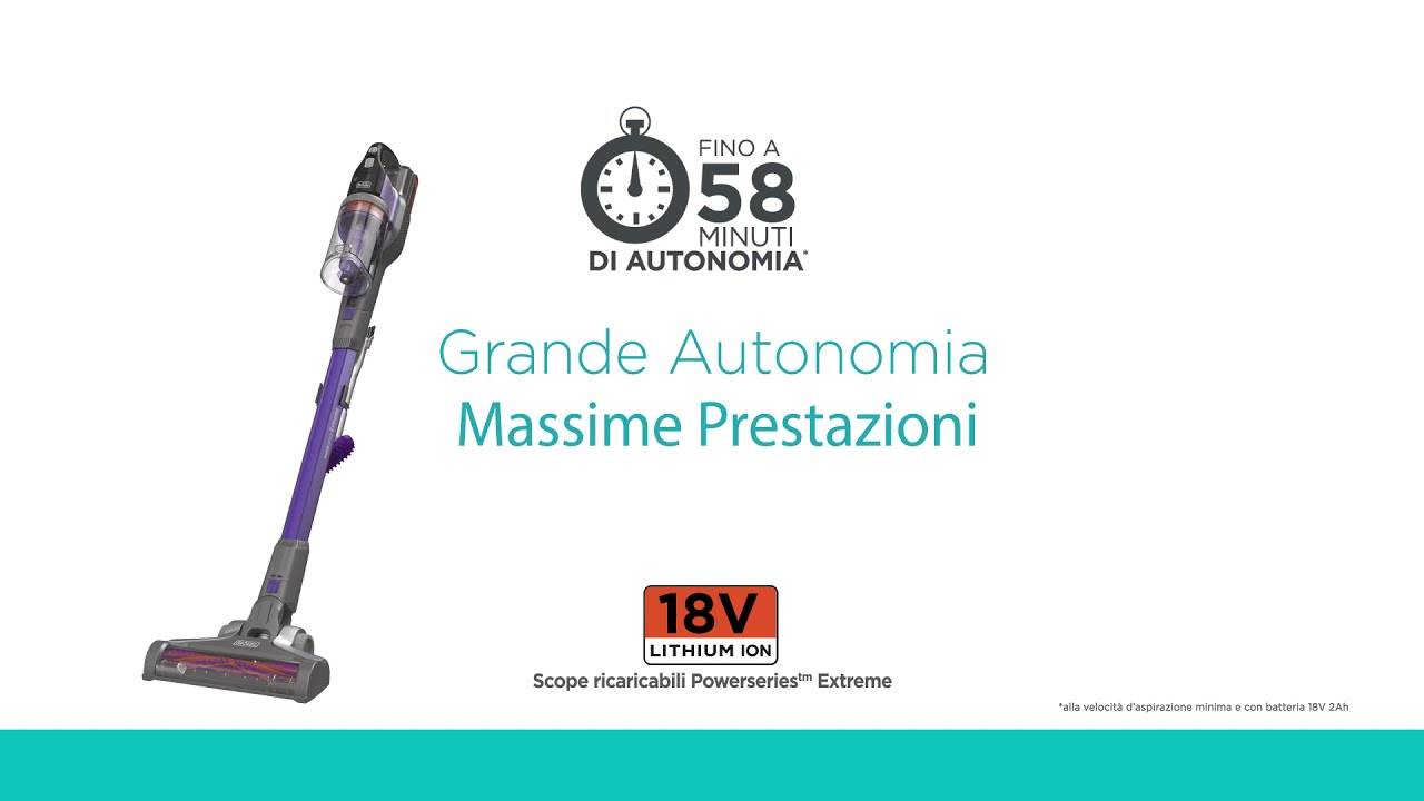 BLACK+DECKER - Scopa ricaricabile PowerSeries Extreme™ 18V '- BHFEV182CP -  YouTube