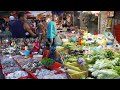 Evening Street Market Scene @Chhouk Meas - Daily Lifestyle of Vendors Selling Some Food in Market