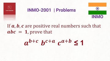 2001 INMO ALGEBRA INEQUALITY QUESTION | Indian National Mathematical Olympiad | IMO | RMO | बीजगणित