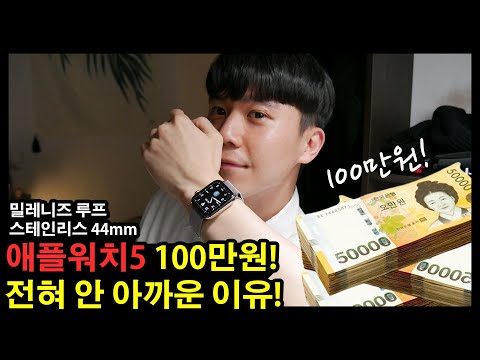 애플워치5 100만원 전혀 안아깝다!!!! [스테인리스 44mm 밀레니즈루프 언박싱 개봉기 apple watch5 unboxing]