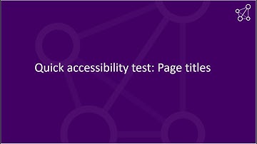 Quick accessibility test: Page titles
