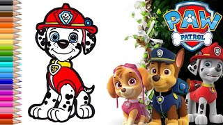 How to draw Marshall from PAW Patrol // Как нарисовать щенка Маршалл