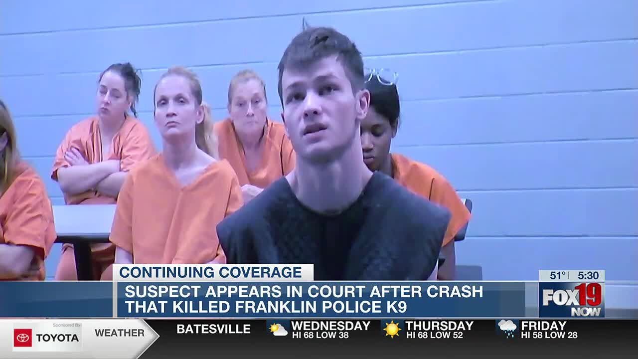 Suspect appears in court after crash killed Franklin police K-9 - YouTube