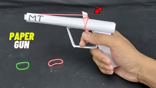 Paper Pistol Rubber Band Gun | How to Make a Paper Pistol Gun That Shoots Rubber Band So Far