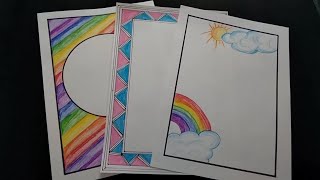 Three Easy and Beautiful Page border design #indietube #projectfiledecoration, Chart border Design