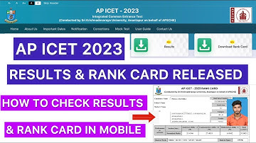 AP ICET 2023 RESULTS RELEASED | HOW TO CHECK AP ICET RANK CARD IN MOBILE
