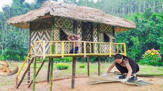 Technique knitting bamboo walls with beautiful patterns - Bamboo House | New Peaceful Life