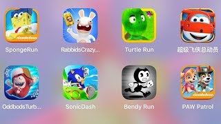 Turtle Run,Oddbods Turbo,Paw Patrol,Spongebob Run,Sonic Dash,Super Wings Run,Rabbids Rush,Bendy Run screenshot 5