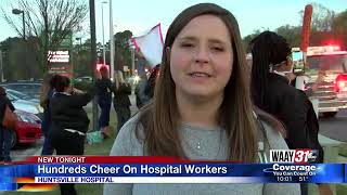 Hundreds cheer on hospital workers