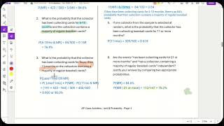 B1 2024 FRQ 5 Baseball - Probabilities