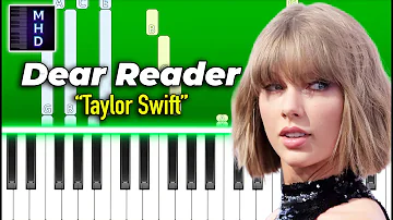 Taylor Swift - Dear Reader - Piano Tutorial