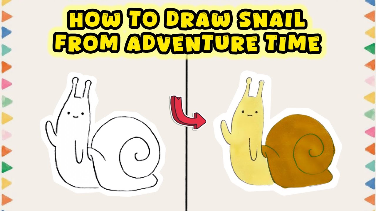 How to Draw Snail from Adventure Time – Cute Drawing with Markers