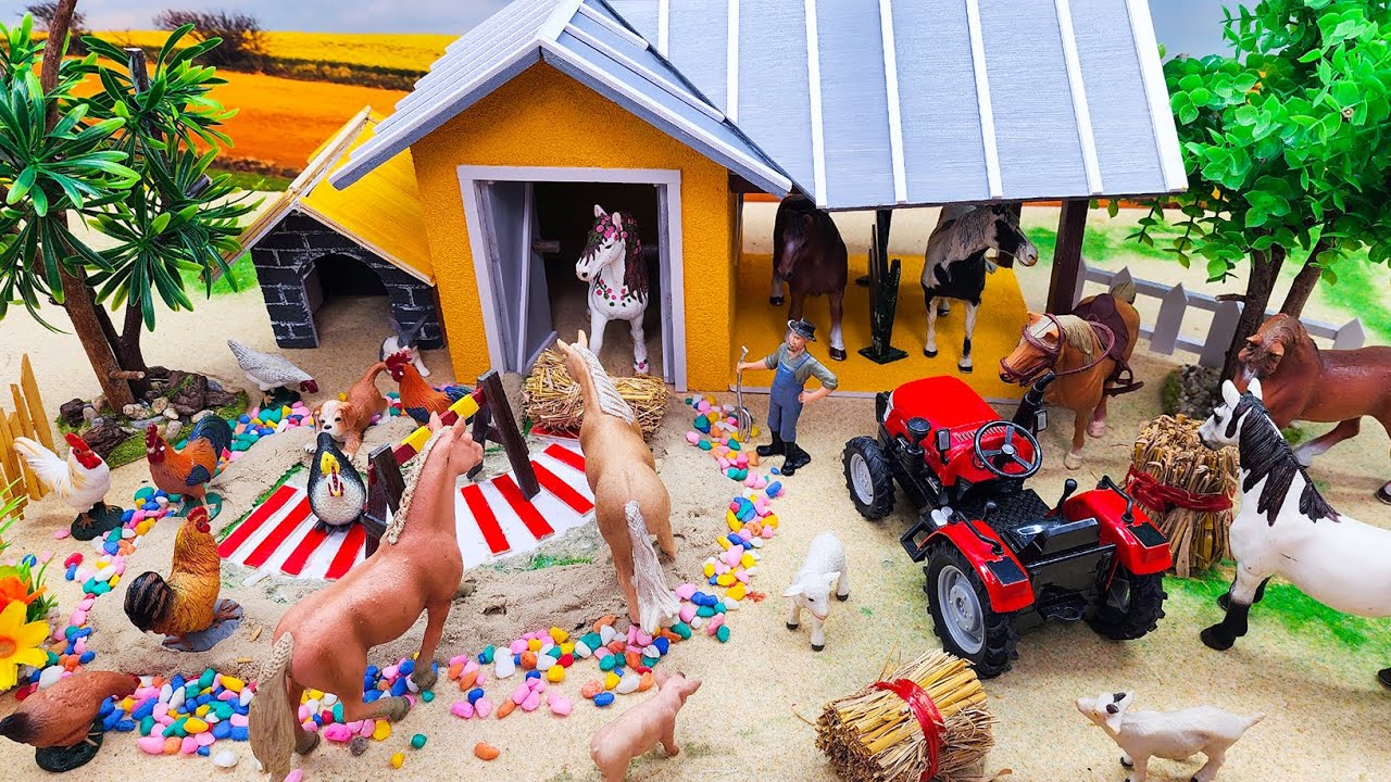 ?DIY Making Miniature Country Farm with House for Cow, Horse, Pig | Barn Animals - Farm Diorama!
