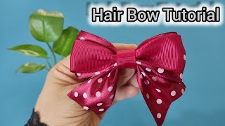 Very simple Ribbon Bow/Trends of Hair Bows making/Hair Bows tutorial 🎀