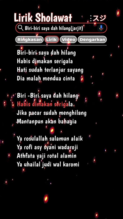 Lirik Lagu Biri-biri Saya Dah Hilang Versi Sholawat #biribiri #overlay #overlaylyrics #lirikoverlay