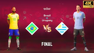 FIFA 23 - Brazil vs Uruguay | Neymar vs Nunez | FIFA World Cup Final Match [4K60]