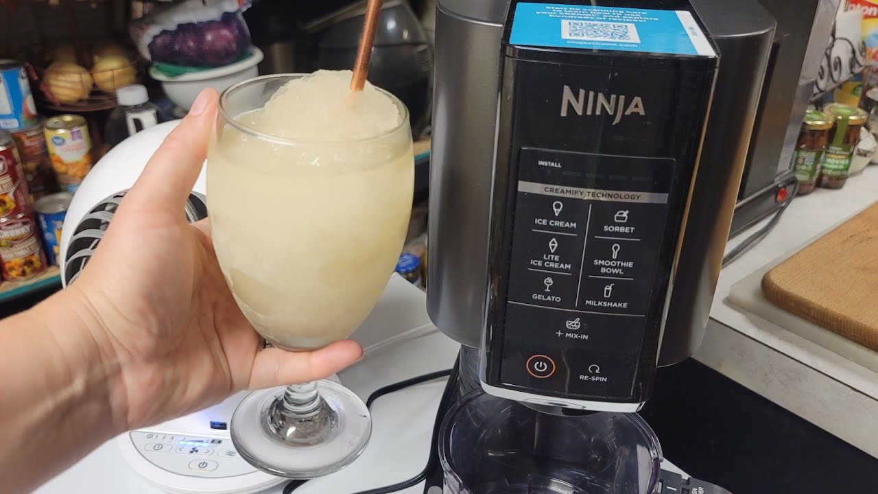 Wine slushy. Ninja Creami. Great for hot evening and extremely easy to  make! 