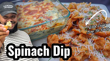 Spinach Dip With Fried Bow Tie Pasta | Appetizers By Alden B