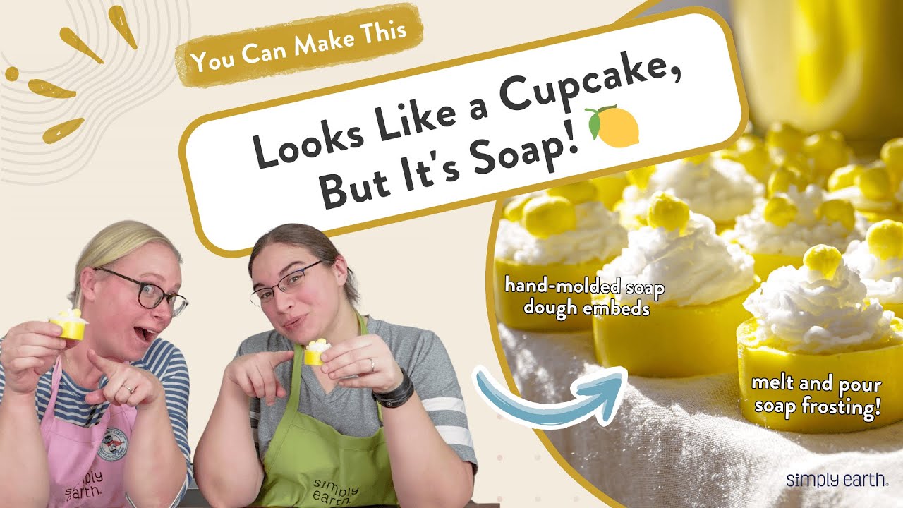 Lemon Drop Cupcake Soap DIY 🍋🧁 | Easy Melt & Pour Soap with Frosting & Embeds!
