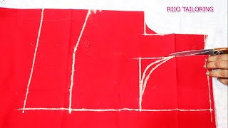simple blouse cutting step by step easy tutorial / XL size blouse cutting / 36 size blouse cutting screenshot 5