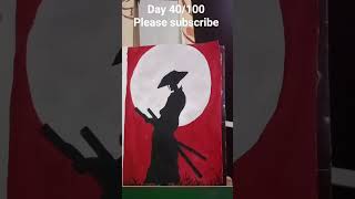 Samurai #samurai #painting #art #artist #canvas #moon #beautiful #viral #views #anime #youtubeshorts