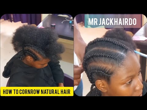 how to cornrow 4 beginners only🔥 #protectivestyles #conrows #freehand  #naturalhair
