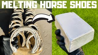 Horse Shoe Melt Down - Огромный алюминиевый блок - ASMR Metal Melting - Trash To Treasure -BigStackD