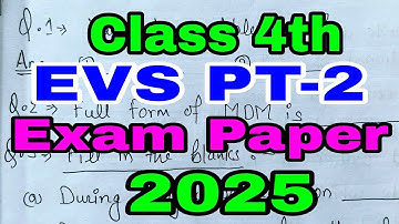 Class 4 EVS Paper PT- 2 latest kendriya vidyalaya sangathan/kv school class 4 EVS Paper PT-2