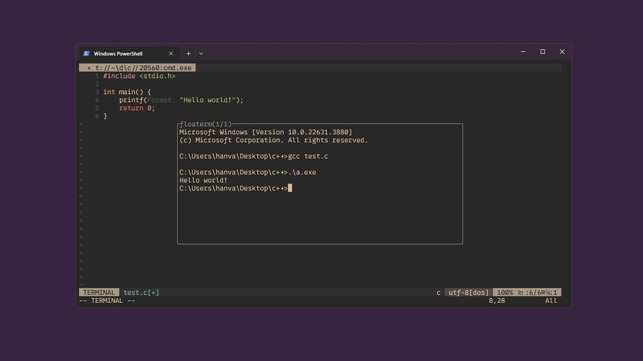 Hello world in C - YouTube