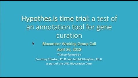 Use of the Hypothes.is online annotation tool for gene curation