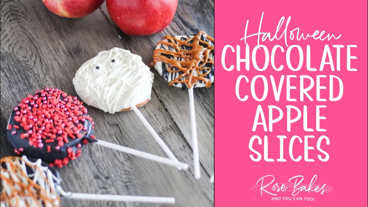 Easy Halloween Chocolate Covered Apple Slices | Mummy Apples