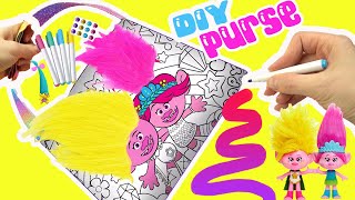 Trolls Band Together Movie Poppy and Viva DIY Purse + Coloring! Crafts for Kids