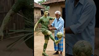 Old Man Recreates Cr7 Ronaldo From Palm Leaves Hand Crafts Village Art Leaf Crafting
