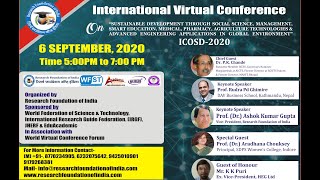 International Virtual Conference on 6 September ICOSD 2020 2020