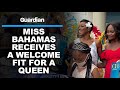 Miss Bahamas receives a welcome fit for a queen