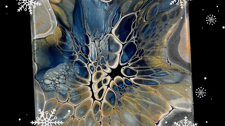 Amazing Bloom Technique with Paynes Grey, Acrylic Paint Pouring (1678)