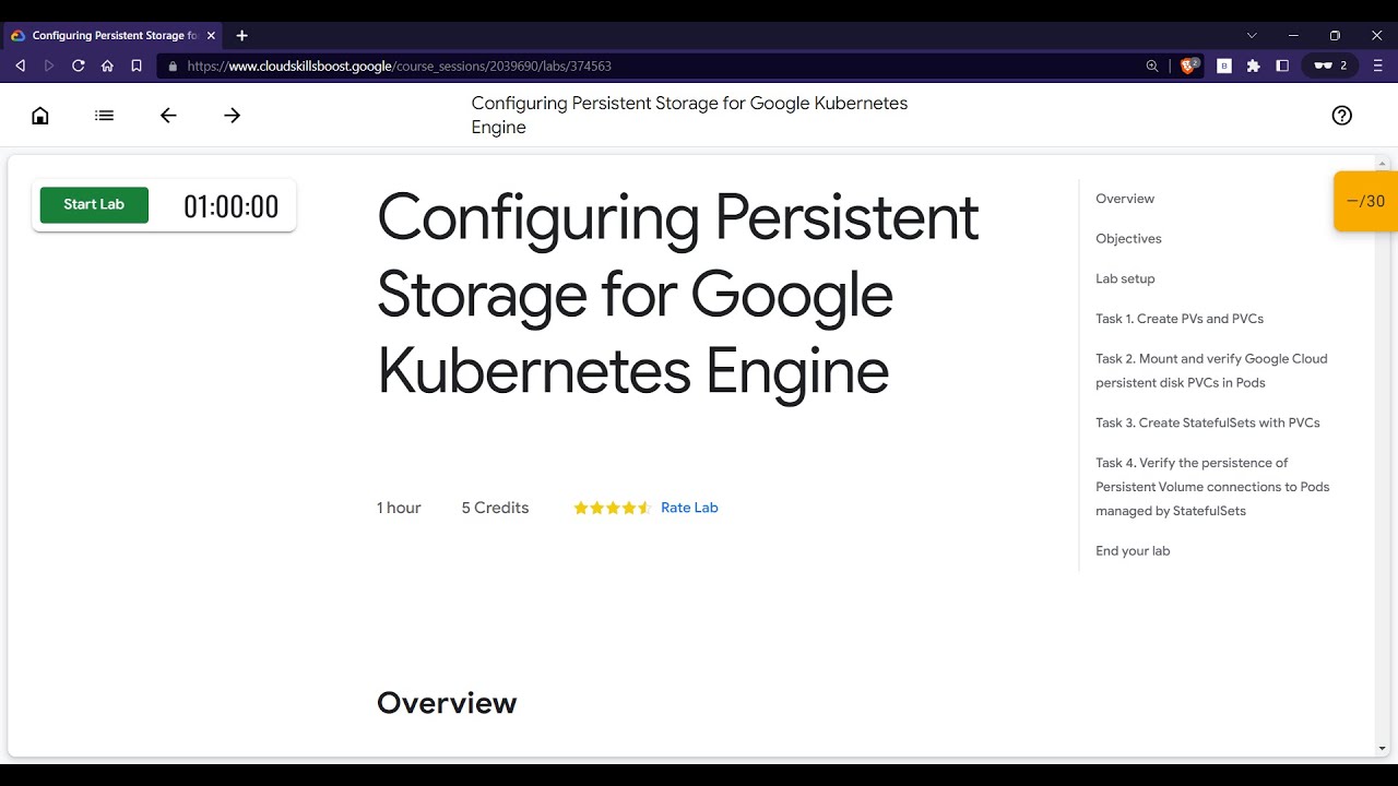 Configuring Persistent Storage for Google Kubernetes Engine | GCCP #lab ...