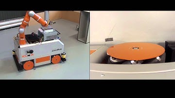 Fine localization and positioning with the KUKA OmniRob - Example, 2012