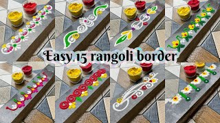 Easy Border rangoli designs step by step rangoli border design