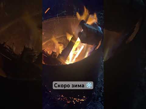 Огонь , вода … и как кто-то работает ) Скоро зима ❄️ треск дров, горит костер, шум ветра