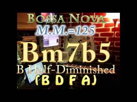 bm7b5 half-dim (b d f a) bossa nova - m.m.=125 - one chord vamp