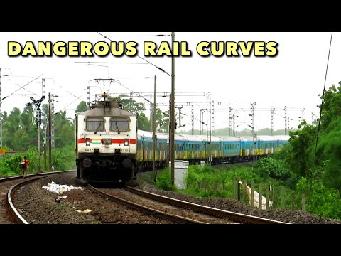 130 Kmph Electric + Diesel High Speed Trains on SHARP CURVE | Indian Railways