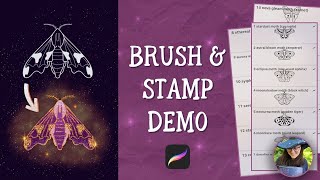 Create Mystical Designs with My Magical Moths Procreate Stamp Set | Complete Demo & Design Guide