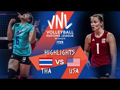 Thailand vs. USA - FIVB Volleyball Nations League - Women - Match Highlights, 02/06/2021