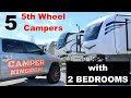 Check out these 5 Fifth Wheels with 2 bedrooms! 1 and 2 Bathrooms!