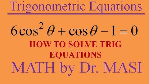 How to Solve Trigonometric Equations 6cos^2x+cosx-1=0, Solving Trig Equations