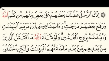 ربع(تلك الرسل فضلنا بعضهم على بعض) سورة البقرة مكتوبة بصوت الشيخ ياسر الدوسري /منوعات اسلامية