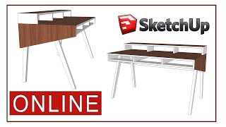 [Стрим] Проектирование письменного стола (2). SketchUp для столяров онлайн .