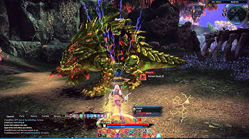 Tera Online Female Warrior killing basilisk level 22